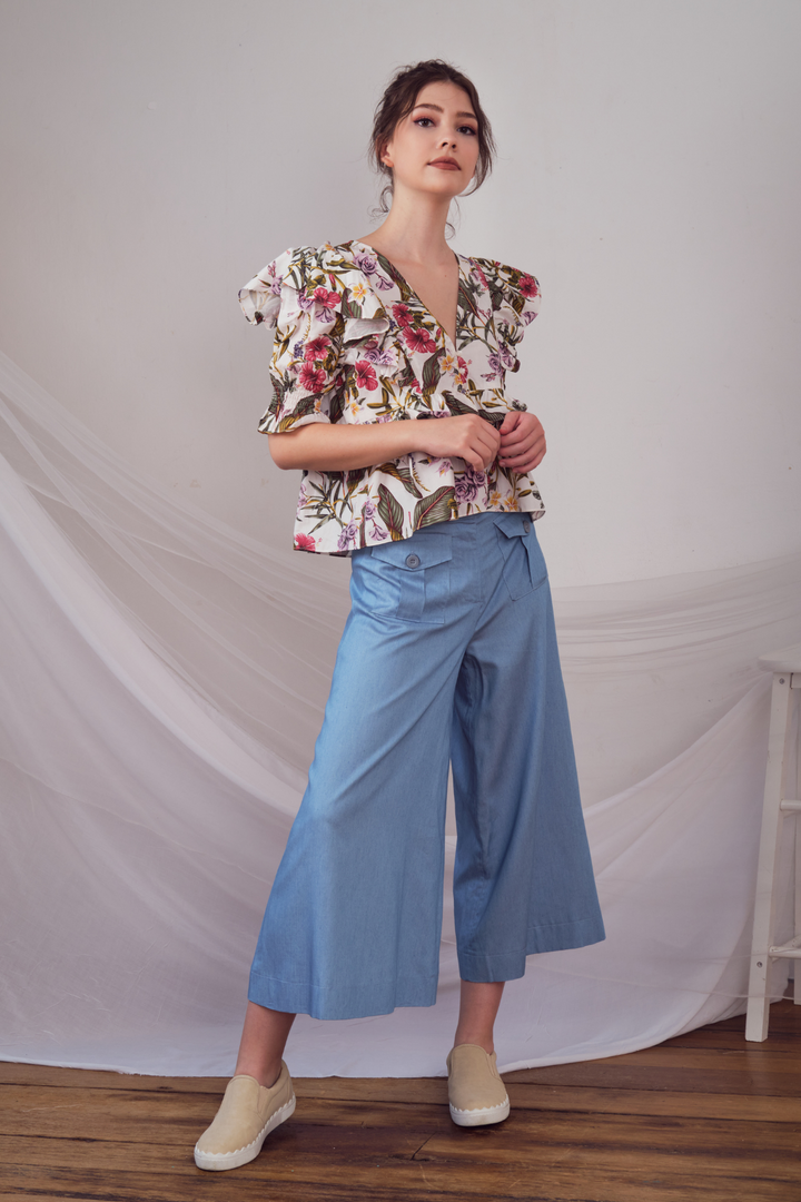 Lily & Lou Kirby Top in Floral, available in ZERRIN