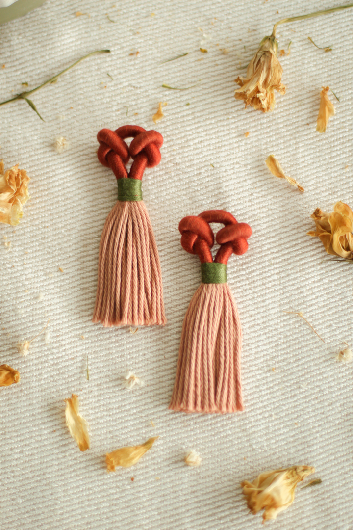 Talee Rama Knot Earrings in Sunset & Apricot, available on ZERRIN with free Singapore shipping