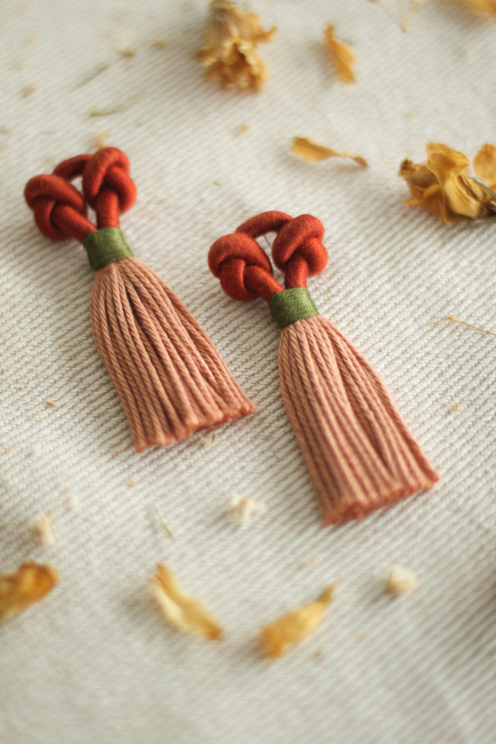 Talee Rama Knot Earrings in Sunset & Apricot, available on ZERRIN with free Singapore shipping
