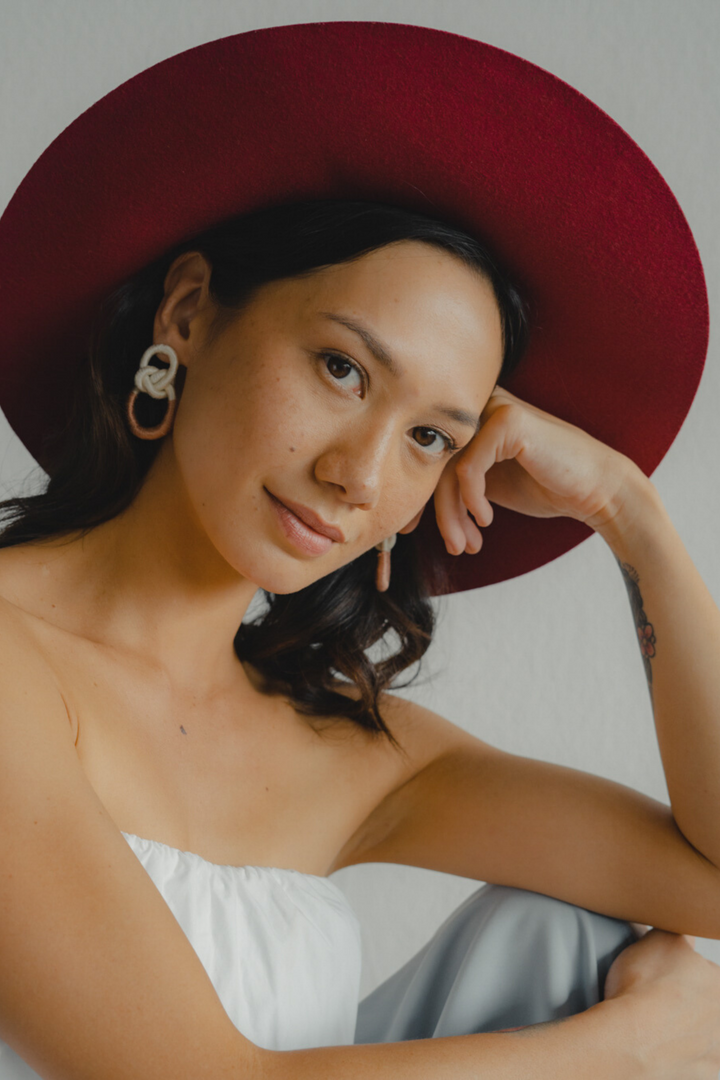 Talee Zia Loop Earrings in Pearl & Petal, available on ZERRIN with free Singapore shipping