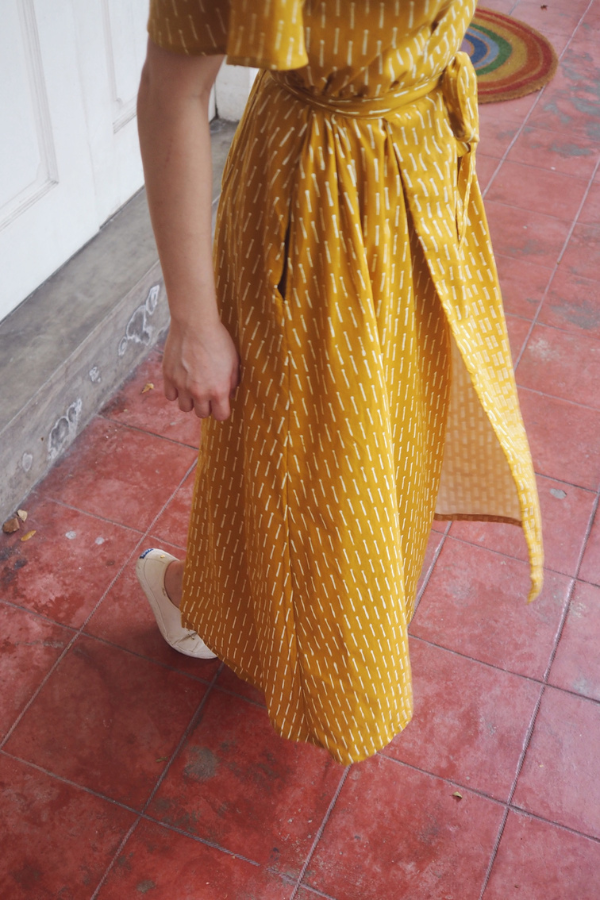 Bria Wrap Dress in Mustard