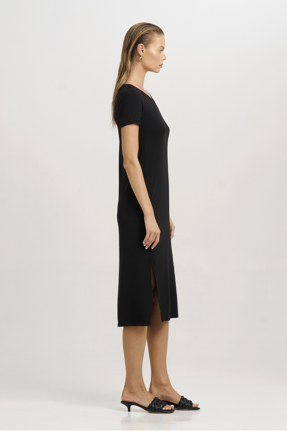 Marie V-Neck Bamboo Fabric Dress by Sans Faff, available on ZERRIN with free Singapore shipping
