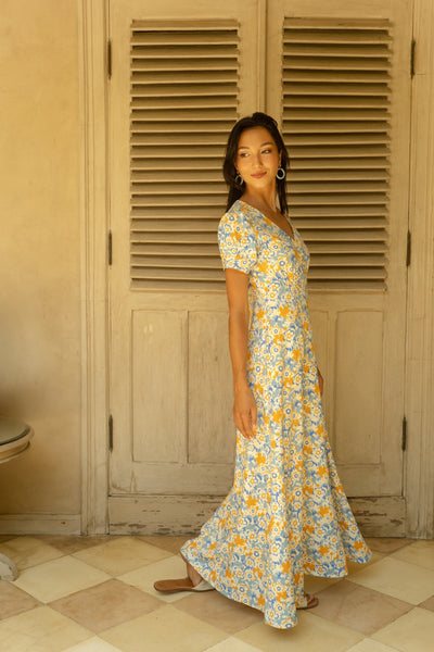 Belle Dress In Azure Blossom