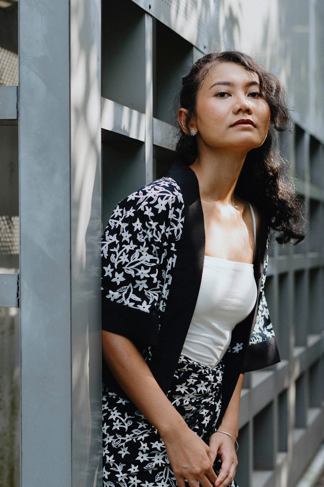 Batik Crop Jacket In Jasmin Ebony