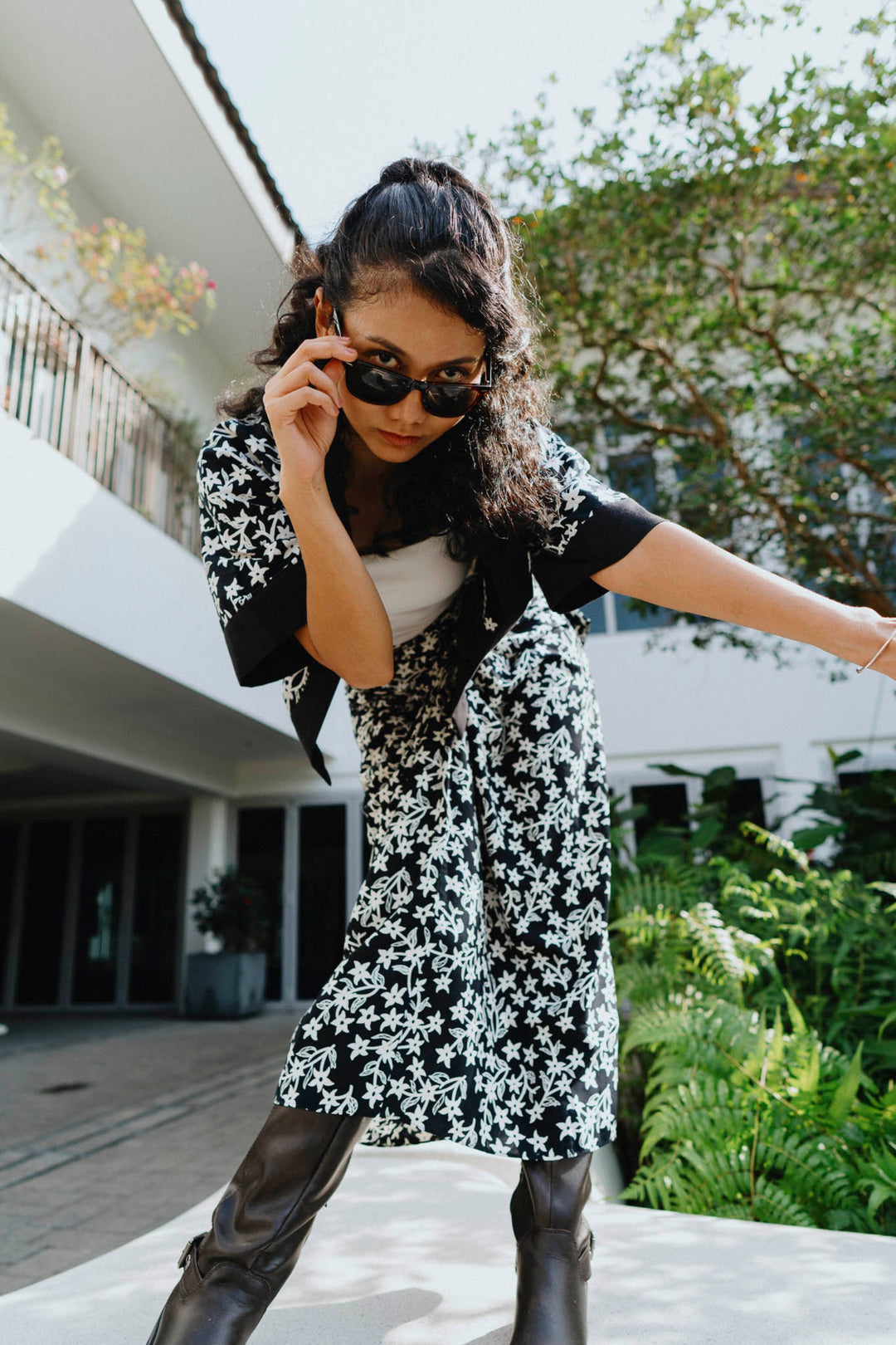 Batik Crop Jacket In Jasmin Ebony