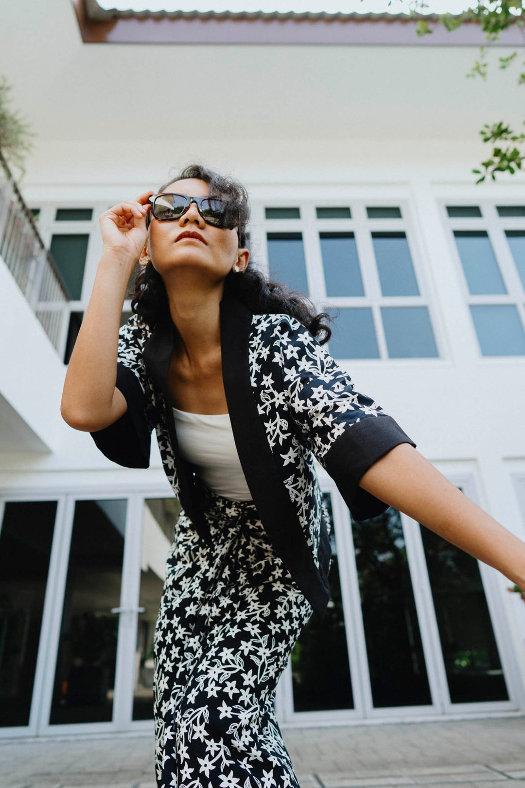 Batik Crop Jacket In Jasmin Ebony