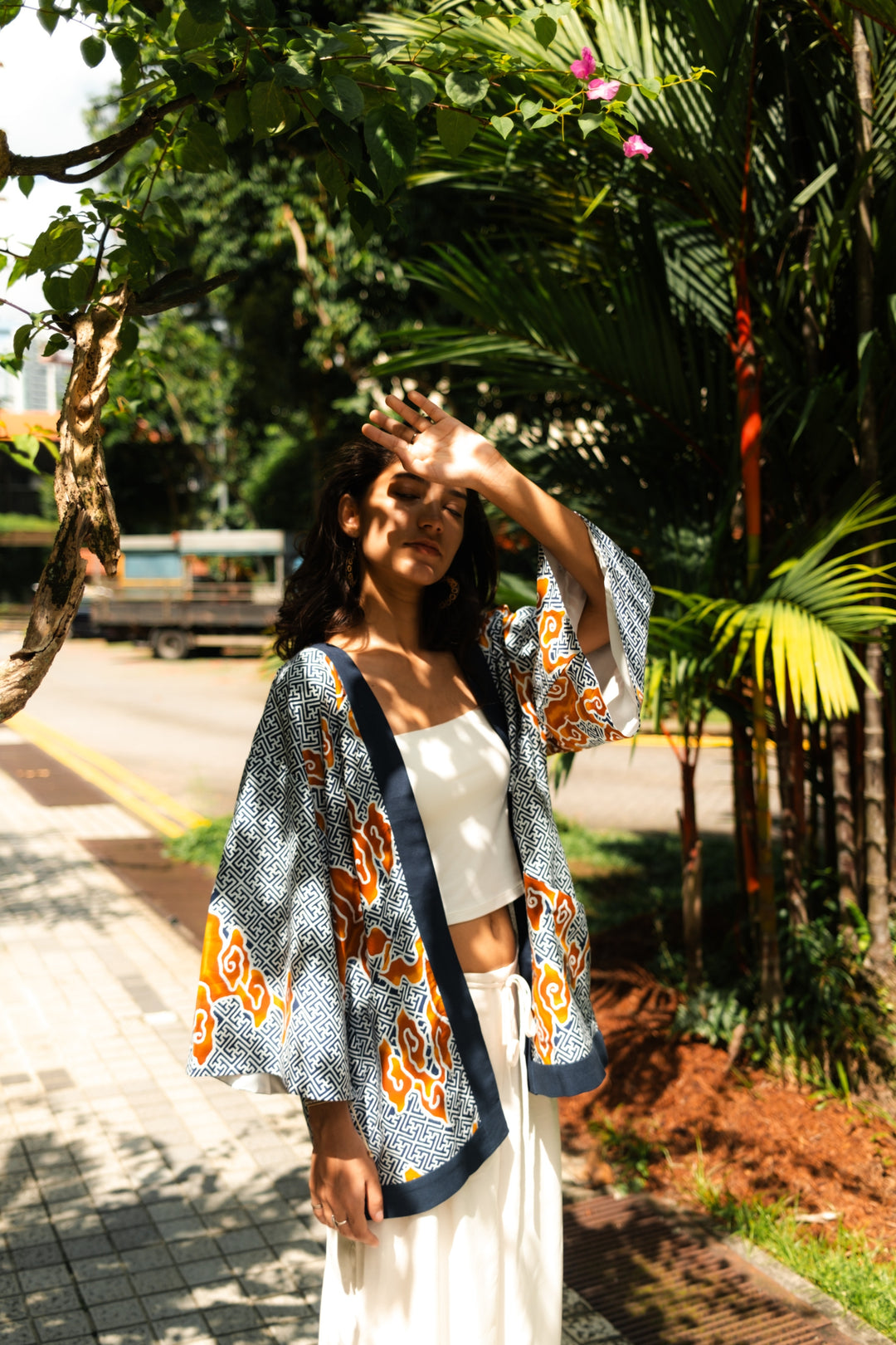 Batik Unisex Jacket in Tumbuh Indigo