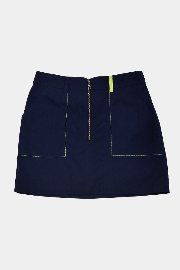 Hana Zipped Mini Skirt In Navy