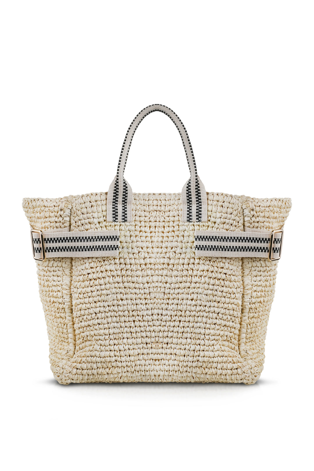 Kaba Raffia Tote Bag In Black And Cream