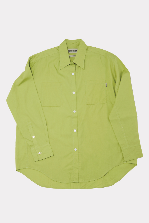 Laura Oversized Poplin Shirt In Green