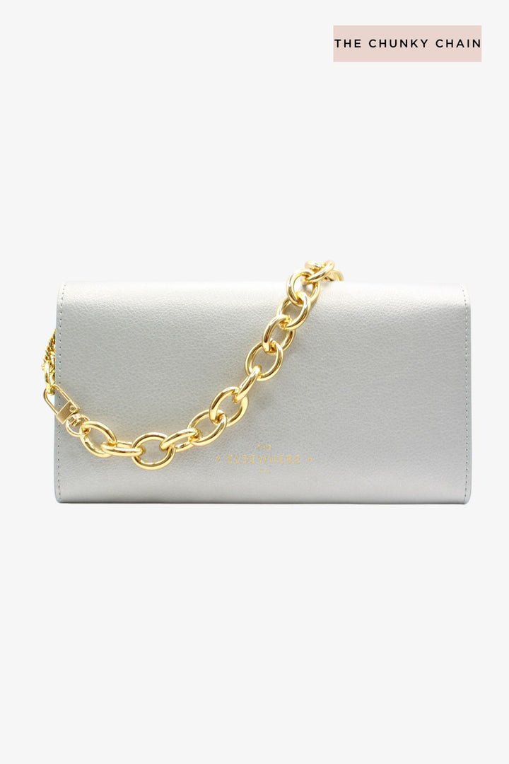 Travel Wallet, Chain + Charm Set In Faraway Silver