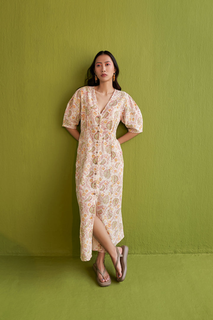 Monstera Garden Kala Cotton Maxi Dress