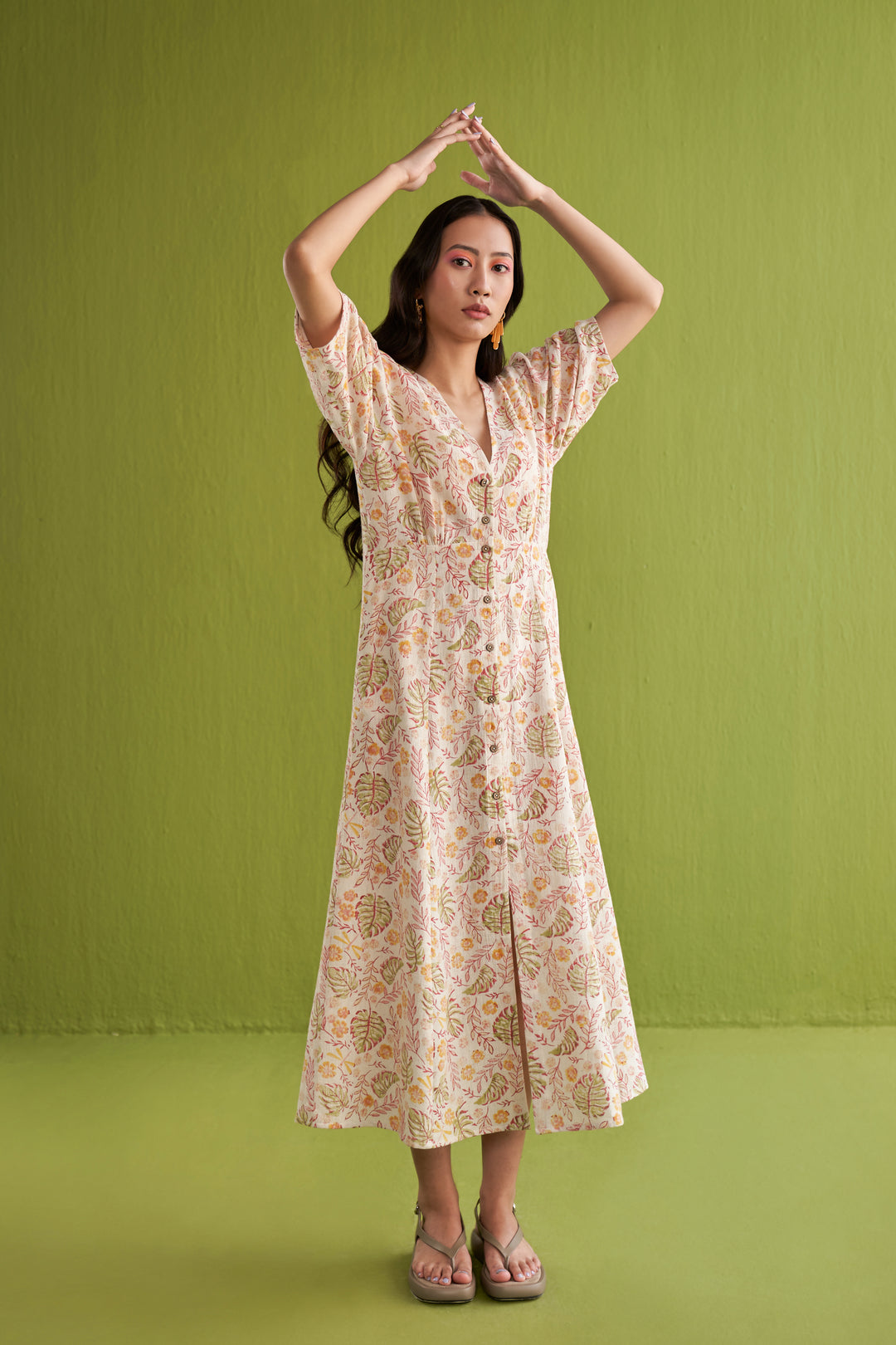 Monstera Garden Kala Cotton Maxi Dress