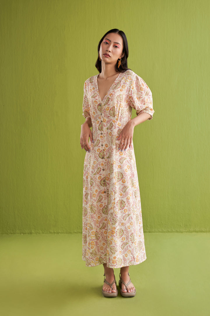 Monstera Garden Kala Cotton Maxi Dress