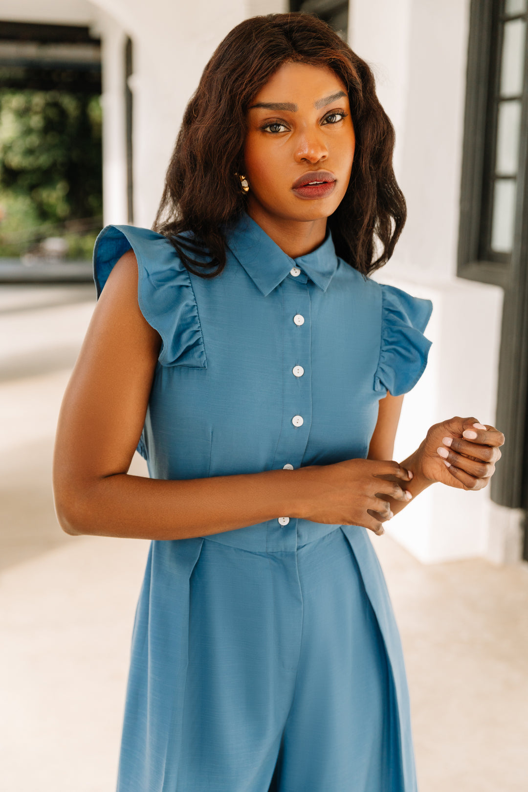 Athena Jumpsuit In Cobalt Blue