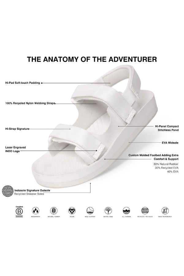 Indosole Women's Adventurer Sandals in Sea Salt