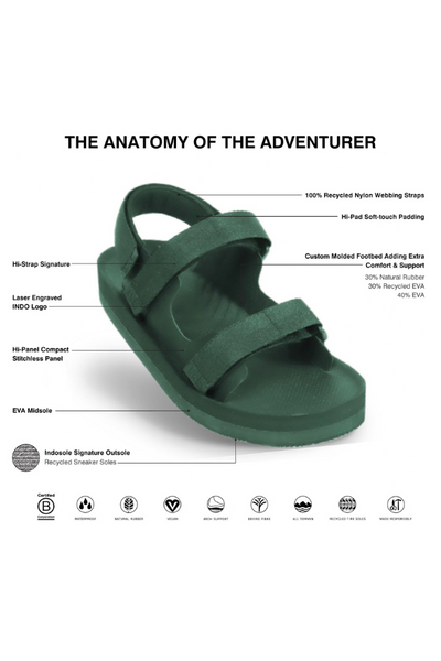 Indosole Women’s Adventurer Sandals In Leaf