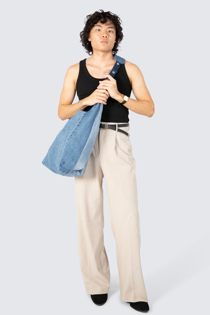 Maxi Reversible Knot Bag In Denim