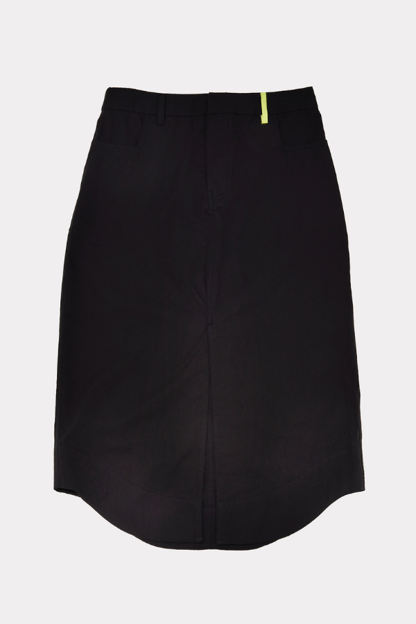 Sira Straight Midi Skirt In Black