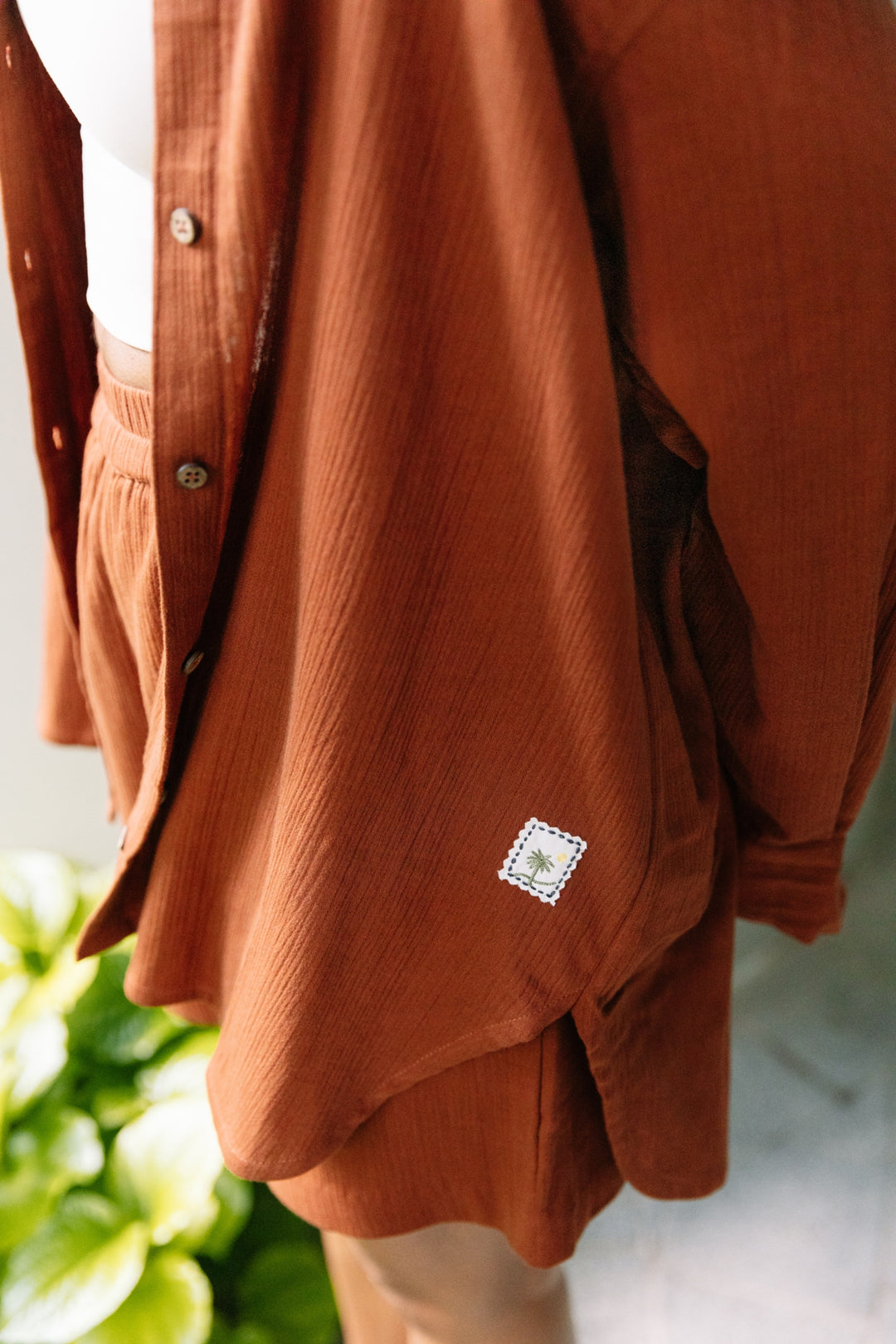 Summer Daisy Organic Cotton Terracotta Shorts