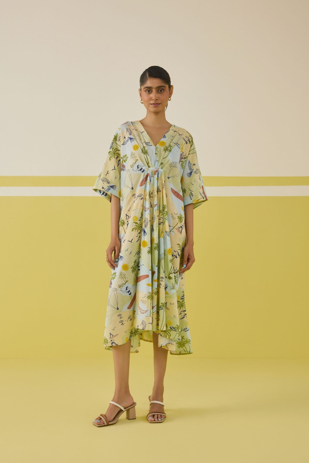 Palmy Summer Lyocell Kaftan Dress