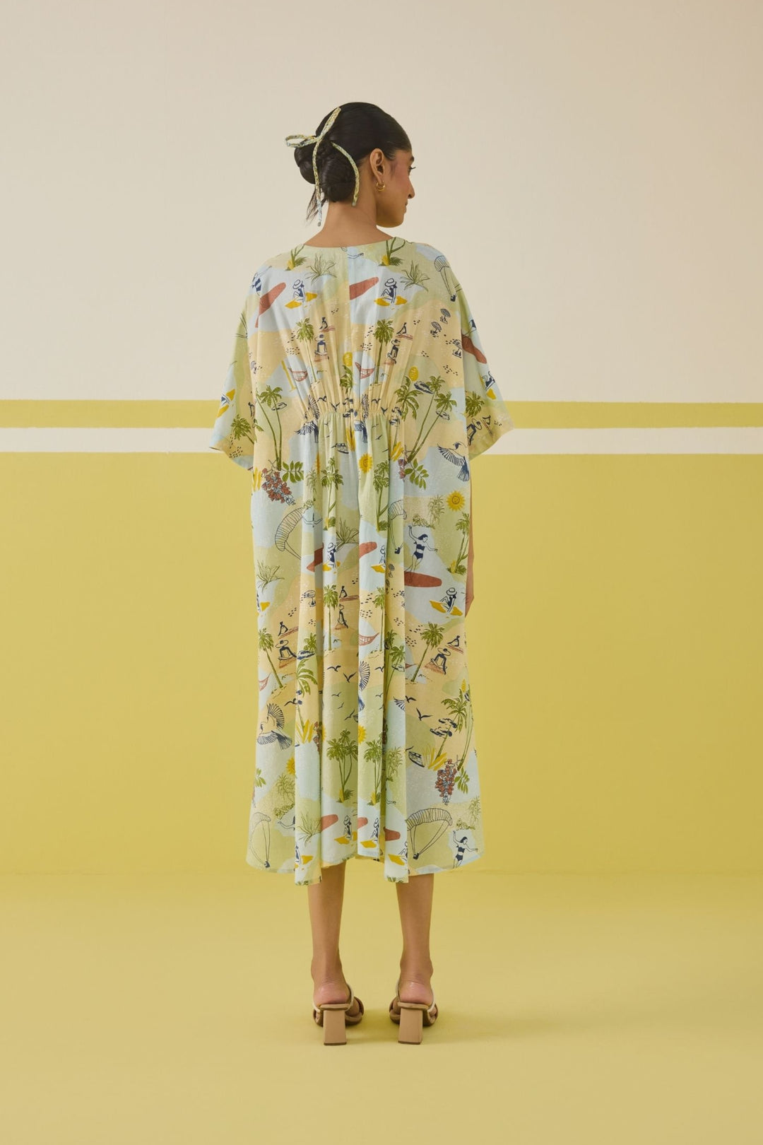 Palmy Summer Lyocell Kaftan Dress