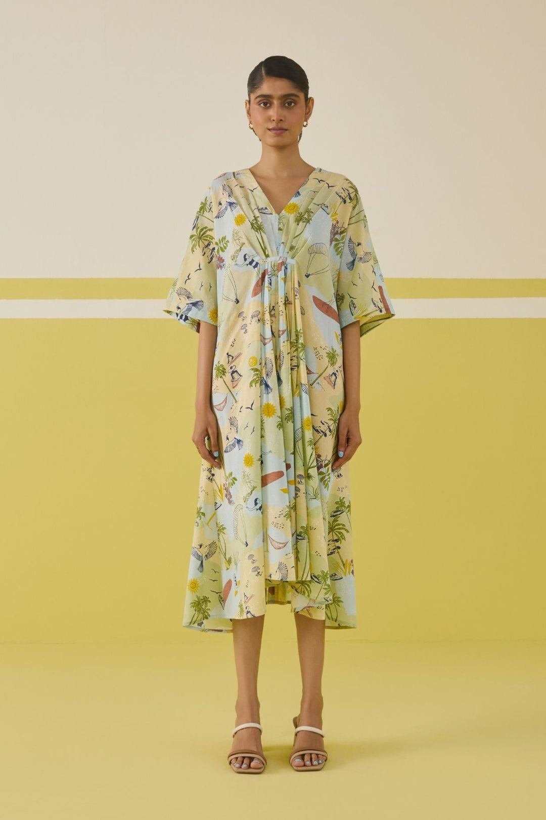 Palmy Summer Lyocell Kaftan Dress