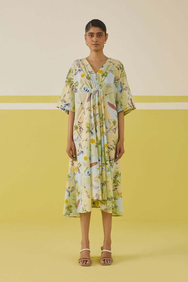 Palmy Summer Lyocell Kaftan Dress