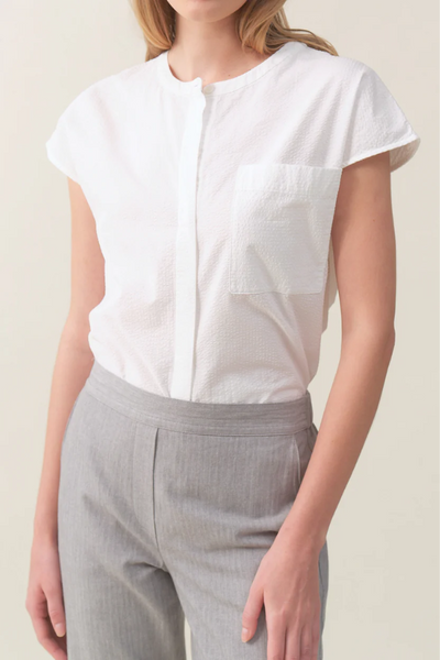 Cap-sleeve shirt In White