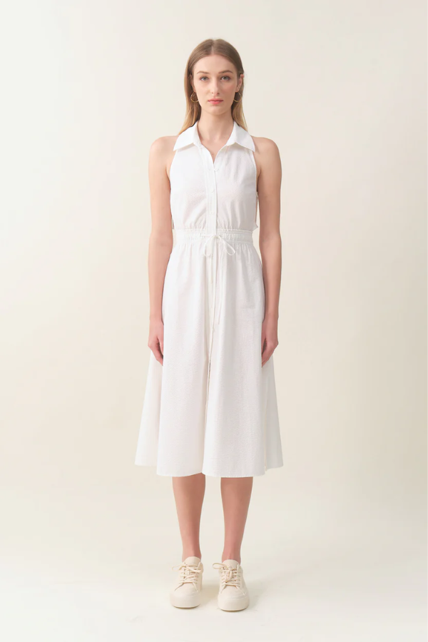 Tove & Libra Sleeveless Midi Shirtdress In White | ZERRIN