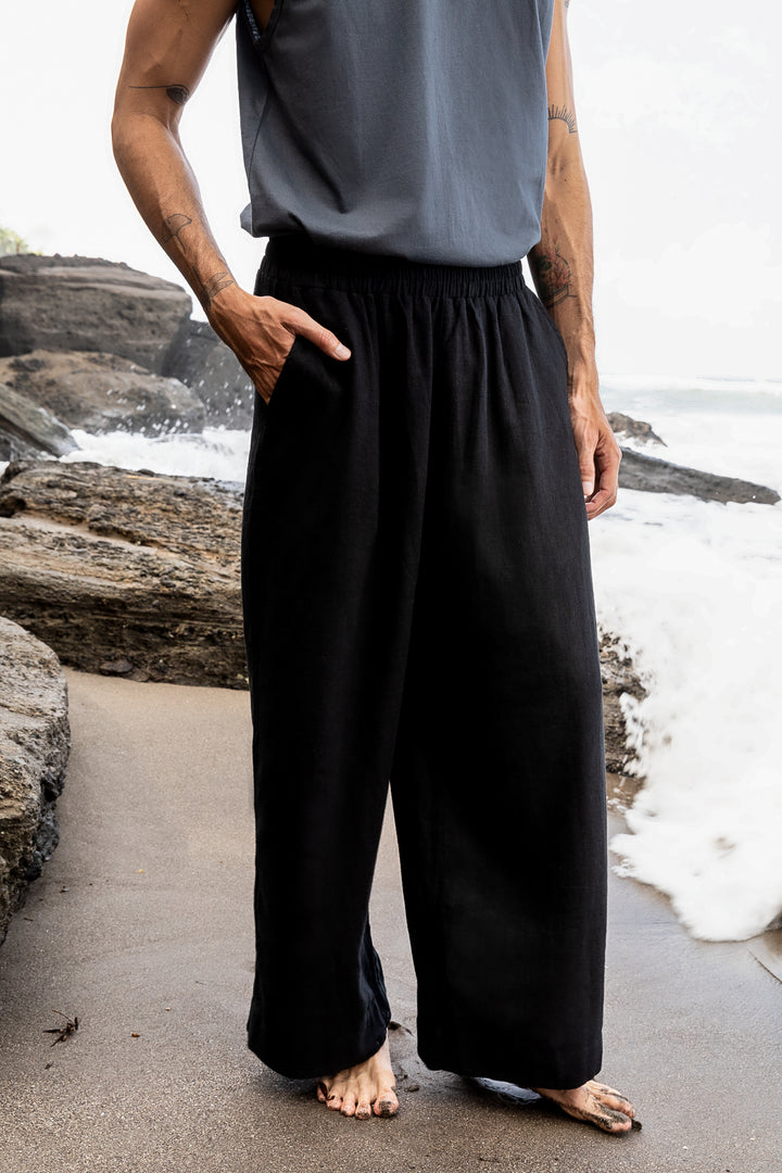 Wide Leg Unisex Linen Pants