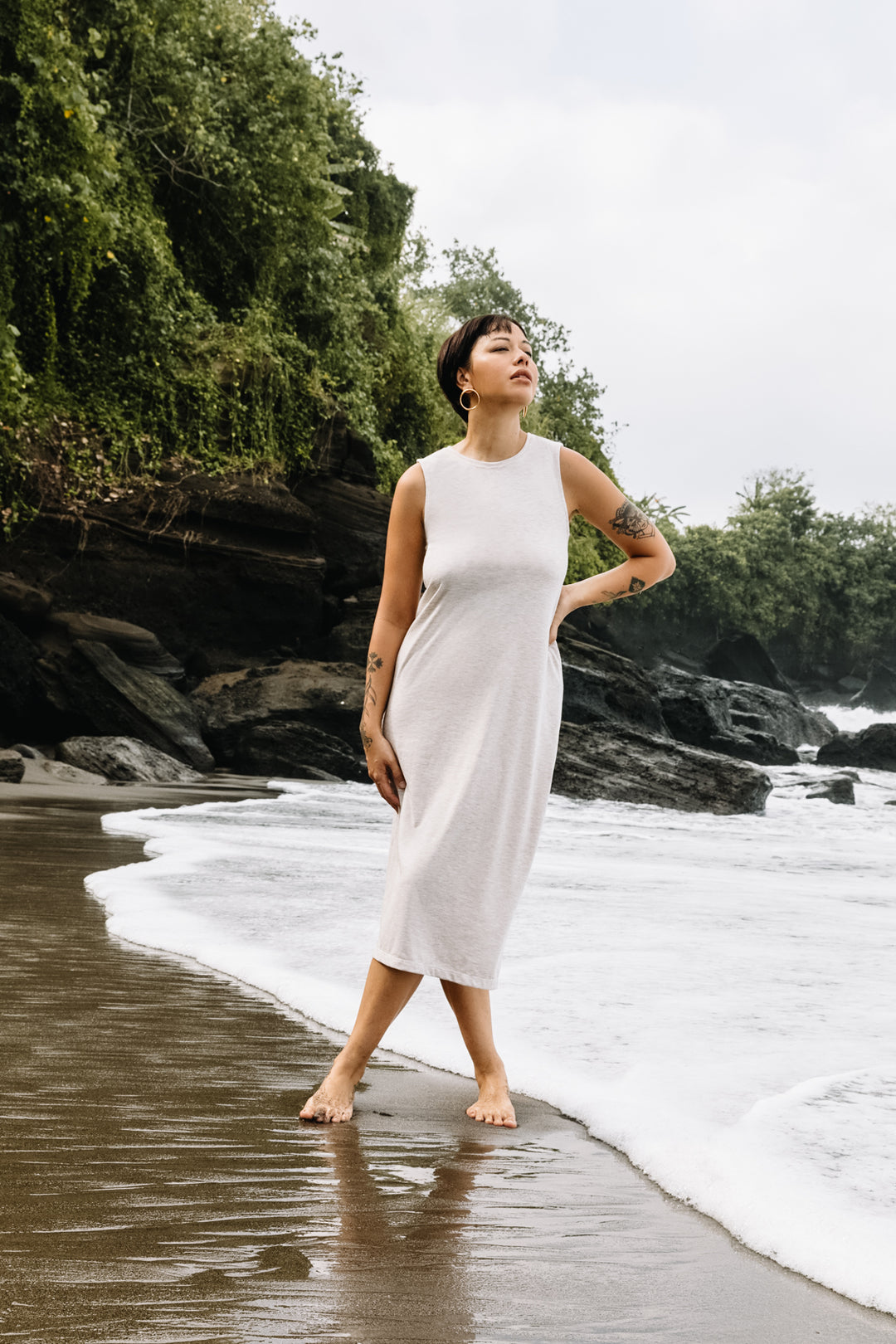 Relaxed Tank Dress in Sand