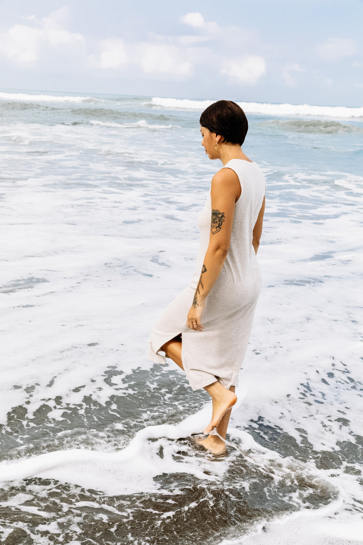 Relaxed Tank Dress in Sand