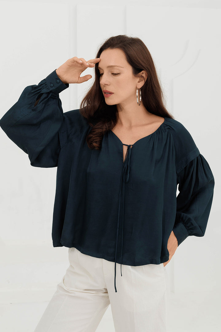 Helena Blouse In Indigo