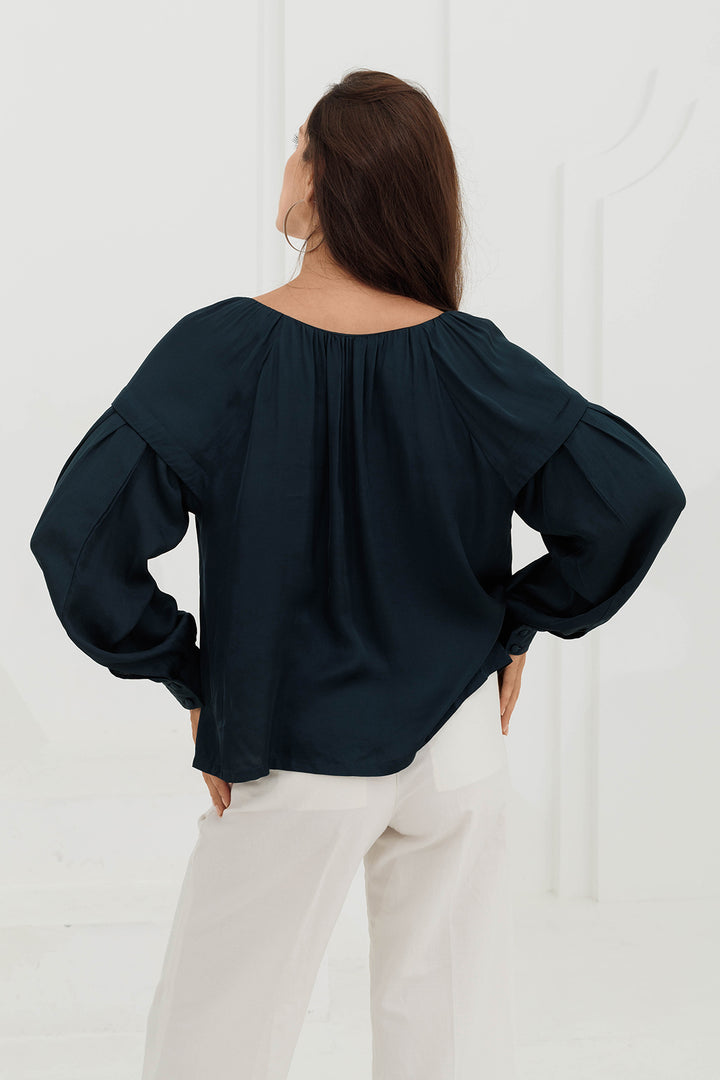 Helena Blouse In Indigo