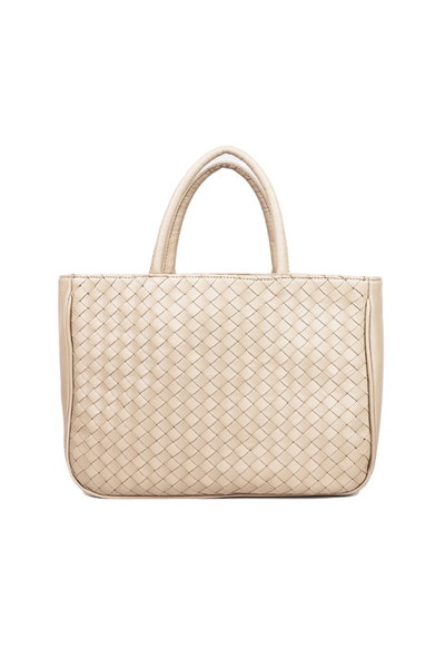 Kmana Gertrude Mini Tote Bag in Nude. Available online on ZERRIN.