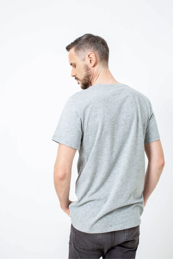 Cotton Crew T-shirt in Grey Marle