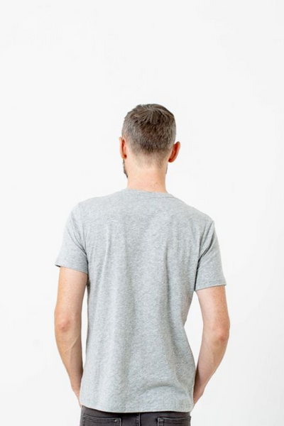 Dorsu Cotton Crew T-shirt in Grey Marle