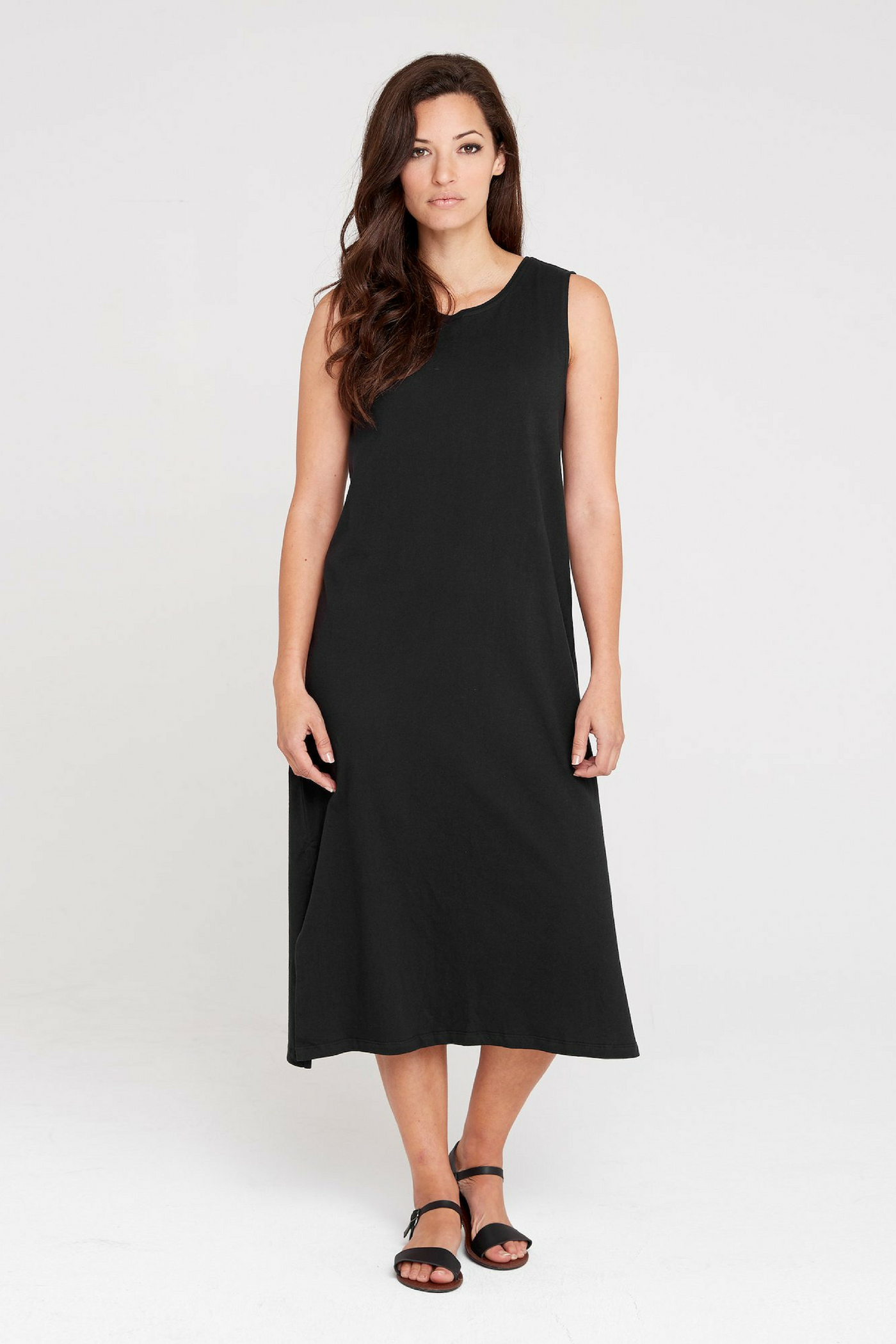 Dorsu Relaxed Tank Dress in Black, available on ZERRIN