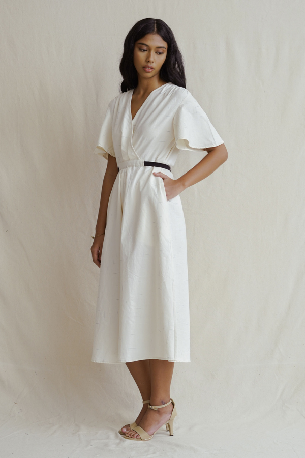 SukkhaCitta Pagi Tenun Date Dress in White