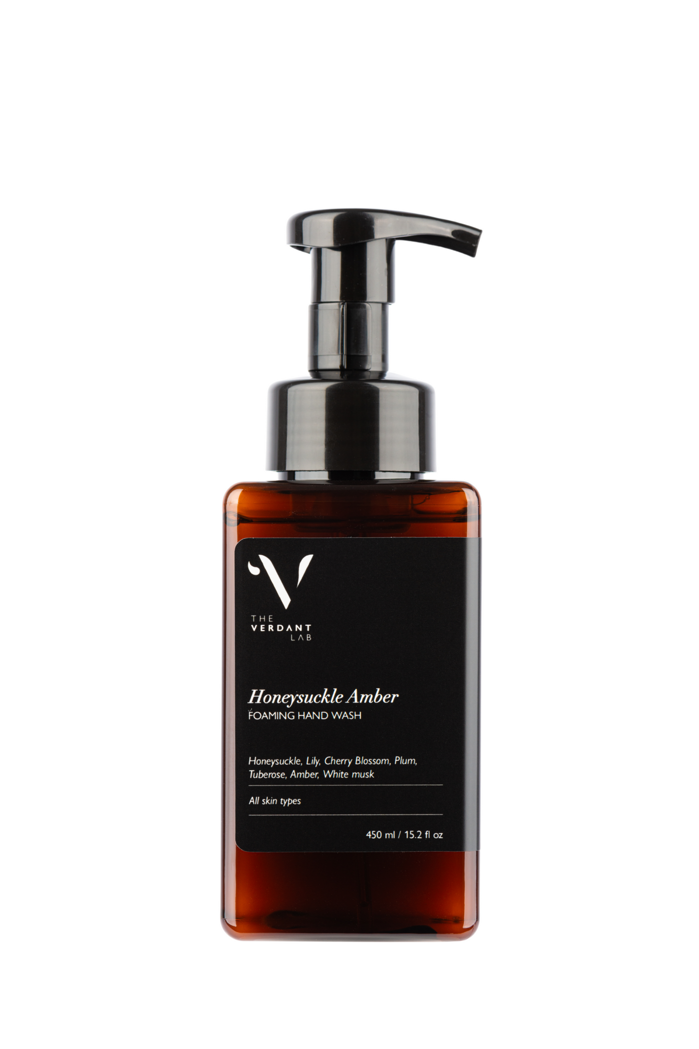 The Verdant Lab Foaming Hand Wash in Honeysuckle Amber, available on ZERRIN 