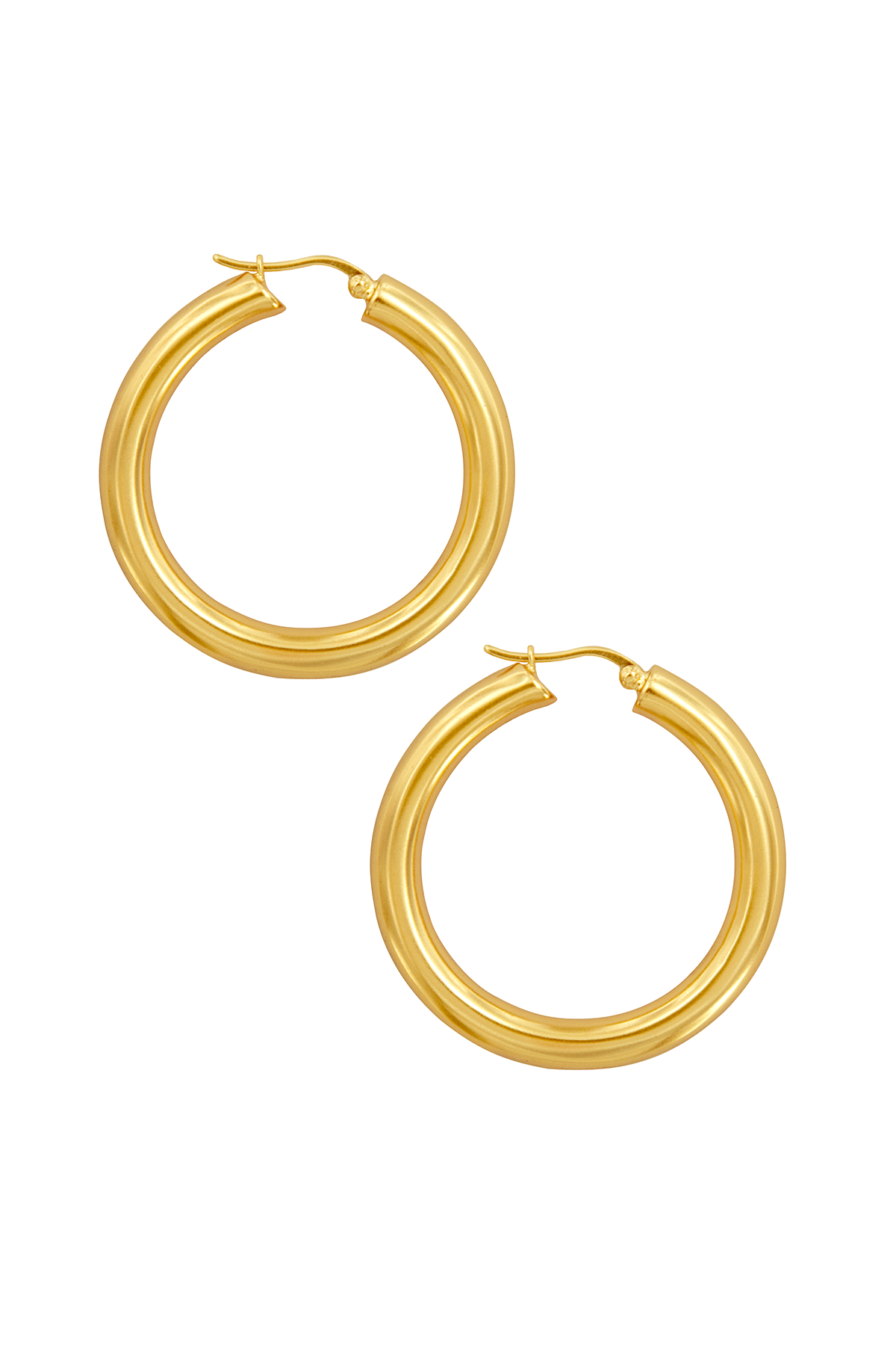 View of Pyar Jupiter Gold Hinged Hoop Earrings, available on ZERRIN with free shipping in Singapore