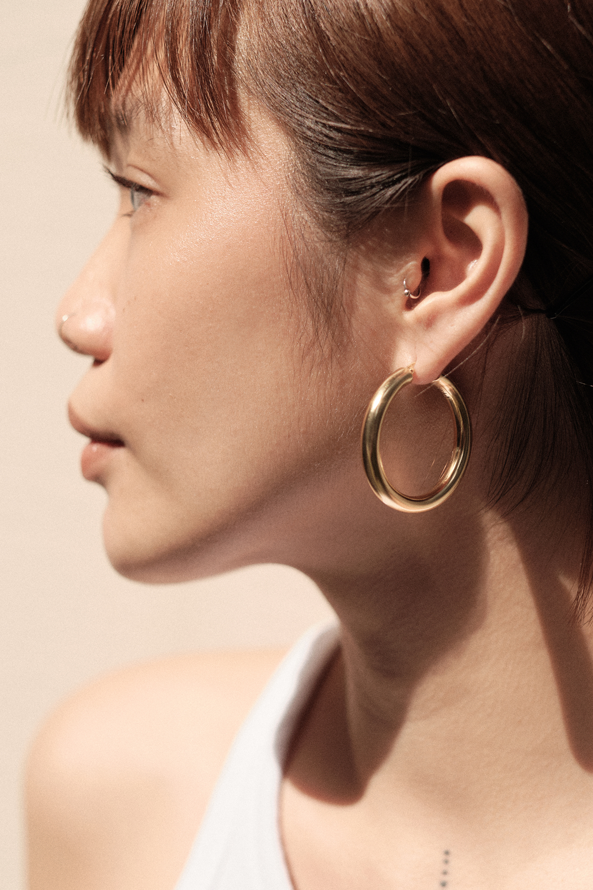 Pyar Jupiter Gold Hinged Hoop Earrings, available on ZERRIN with free shipping in Singapore