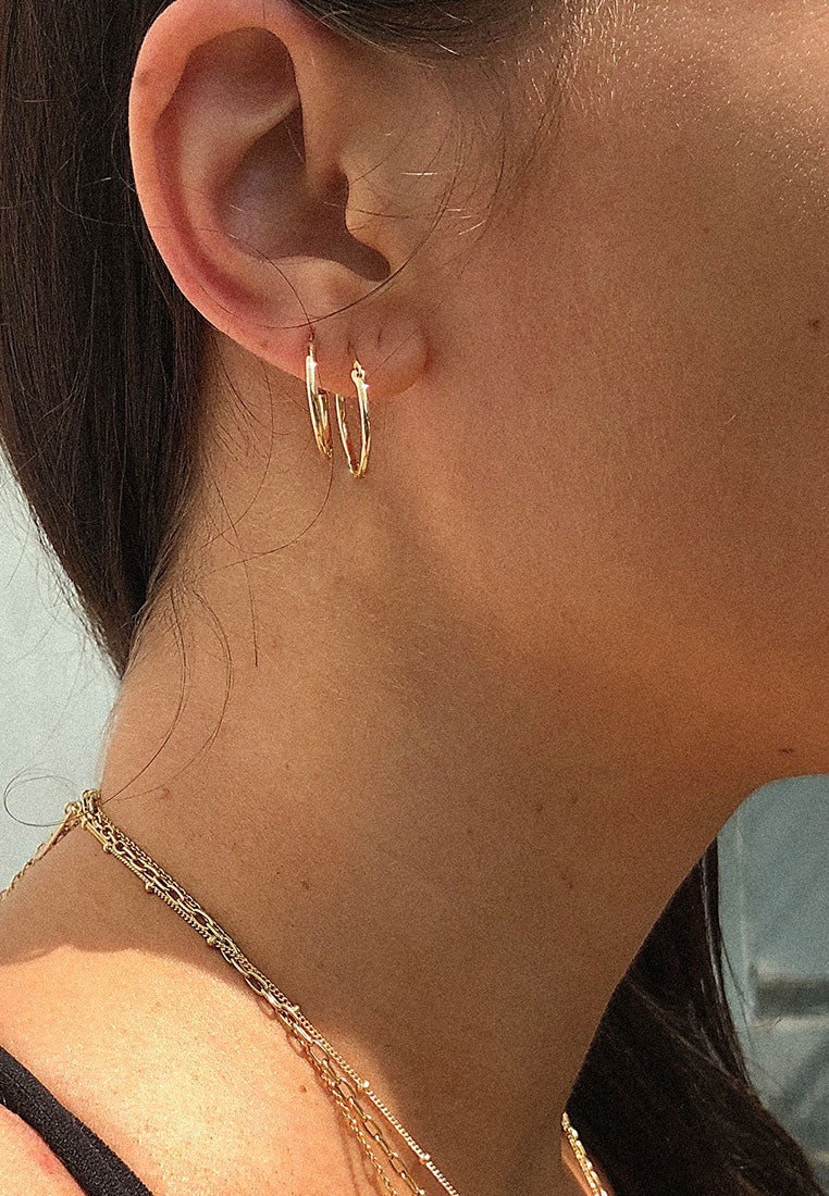 Pyar Mini Hinged Hoop Earrings in Gold