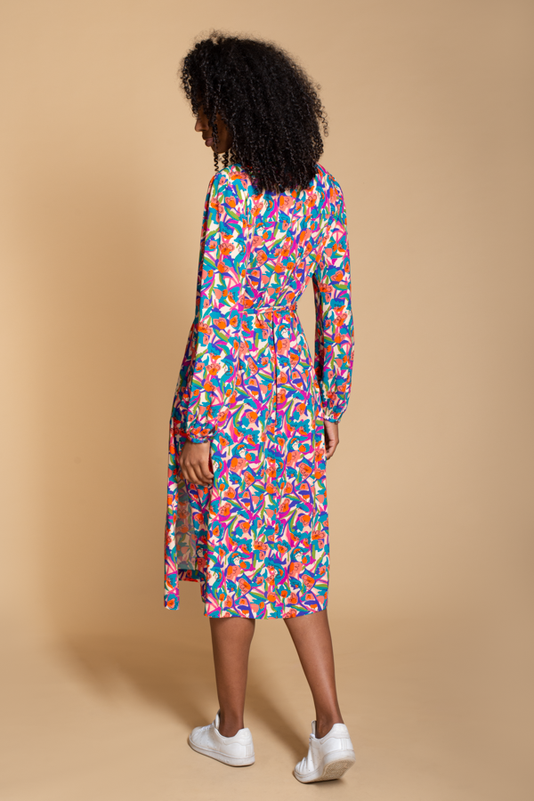 Hide the Label Acacia Shirt Dress in Graphic Pink Floral
