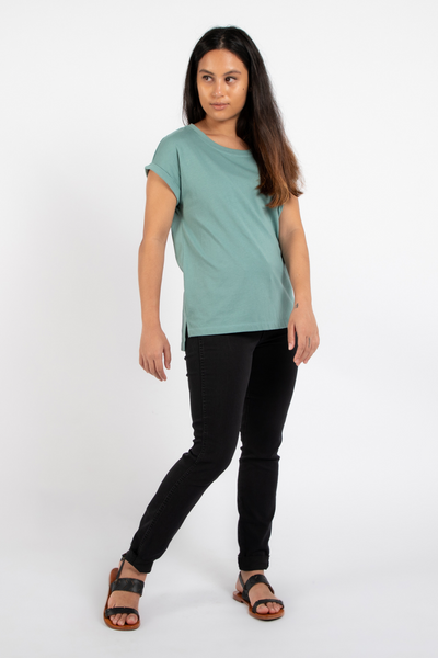 Dorsu Relaxed Crew Tee in Seafoam, available on ZERRIN