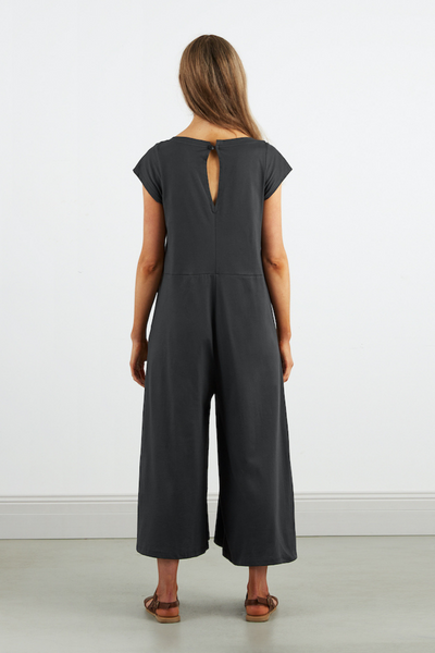 Dorsu Wide Leg Jumpsuit in Charcoal, available on ZERRIN with free Singapore shipping