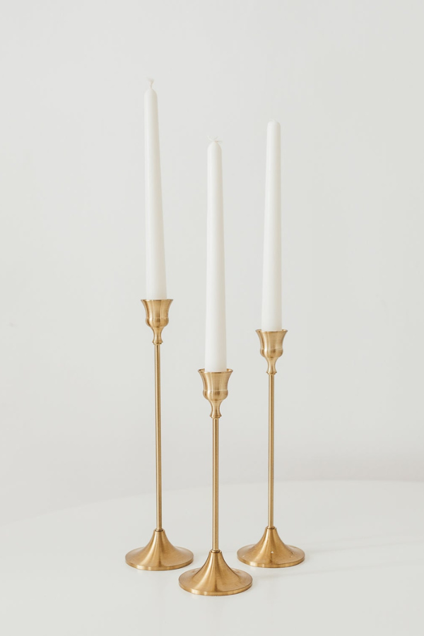 MIRA Gold Candle Stands (Set of 3)