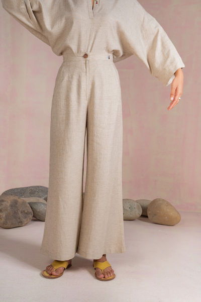 Sui The Island Linen Wide Leg Trousers, available on ZERRIN with free Singapore delivery