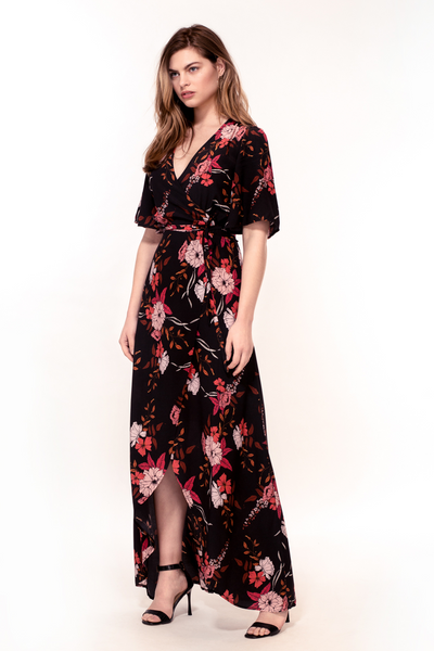 Hide the Label Rosa Maxi Dress in Rust Tulip Print, available on ZERRIN